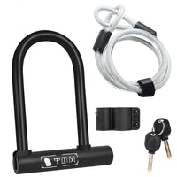 Cycling Bicycle U Shape Lock MTB Road Bike Cable Lock w/ 2 Keys Bracket Motorcycle Scooter E-Bike Lock Anti-theft Safety