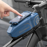 ROCKBROS  Bicycle Frame Bag w/ Phone Holder MTB Road Bike E-Bike City Bike Phone Bag Hard Shell Free Raincover Rainproof