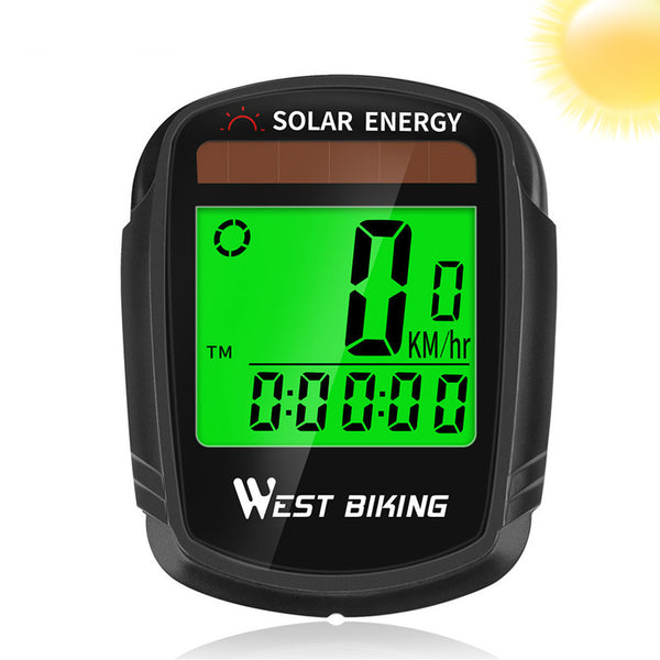 Solar Power Wireless Bicycle Computer Speedometer Odometer Multifunctional MTB Computer