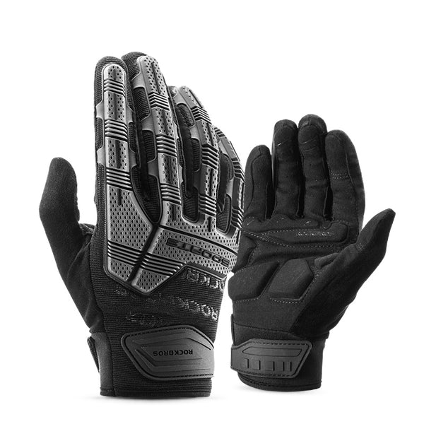 ROCKBROS Full Finger Cycling Gloves Bicycle Bike Sport Motorcycle Gloves SBR Thickened Palm Pad Shockproof Breathable Men Women