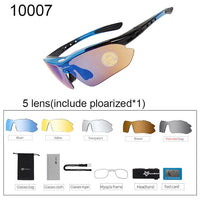 Rockbros Polarized Cycling Glasses Sports Sunglasses MTB Road Bike Bicycle Goggles Eyewear 5 Lens Men Women Riding Protection