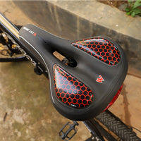 GEL Bicycle Saddle with Cycling Taillight MTB Road Bike Saddles Seat Cushion Thicken Wide Comfortable Hollow