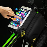 Cycling Bike Bag  6.2 Inch TPU Touch Screen Cell Phone Bag Holder Bicycle Bag Front Frame Bag Top Tube Bag Double Pouch MTB Road Bikee Accessory