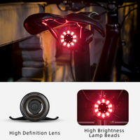 ROCKBROS Cycling Bicycle Rear Light Bike Tail Light Lamp Safety Warning Light USB Charging 7 Colors