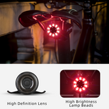 ROCKBROS Cycling Bicycle Rear Light Bike Tail Light Lamp Safety Warning Light USB Charging 7 Colors