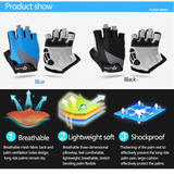 ROCKBROS Cycling Gloves Bicycle Bike Sports Gloves Half Finger Shockproof Breathable Men Women Cycling Equipment