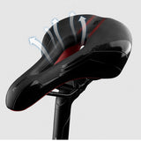 Bicycle Saddle w/ Taillight MTB Road Bike Saddle Seat Cushion PVC Leather Waterproof Hollow Soft Comfortable Breathable