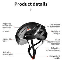 Ultralight Cycling Helmets with Magnetic Goggles Taillight Mountain Road Bike Bicycle MTB Sport Helmet