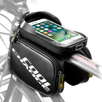 Cycling Bicycle Bag Bike Front Frame Top Tube Bag 6.2 In Cell Phone Touch Screen Bag Holder Waterproof Double Pouch MTB Road Bike Accessories