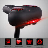 GEL Bicycle Saddle with Cycling Taillight MTB Road Bike Saddles Seat Cushion Thicken Wide Comfortable Hollow