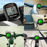 Solar Power Wireless Bicycle Computer Speedometer Odometer Multifunctional MTB Computer