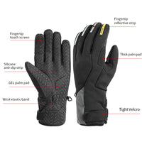 Cycling Gloves Bike Gloves Winter Warm Waterproof Outdoor Sports MTB Bicycle Gloves GEL Long Finger Touch Screen Anti-Slip