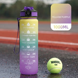 1L Portable Sports Water Bottle with Straw Fitness Cycling Bike Gym Travel Drinking Water Bottle Cup Jug with Time Marker