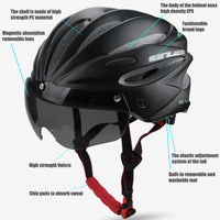 Cycling Bicycle Helmet MTB Road Bike Helmet with Magnetic Goggles Lens & Sunvisor Ultralight