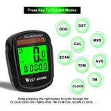 Solar Power Wireless Bicycle Computer Speedometer Odometer Multifunctional MTB Computer