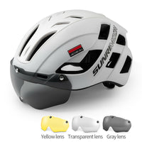 Ultralight Cycling Helmets with Magnetic Goggles Taillight Mountain Road Bike Bicycle MTB Sport Helmet